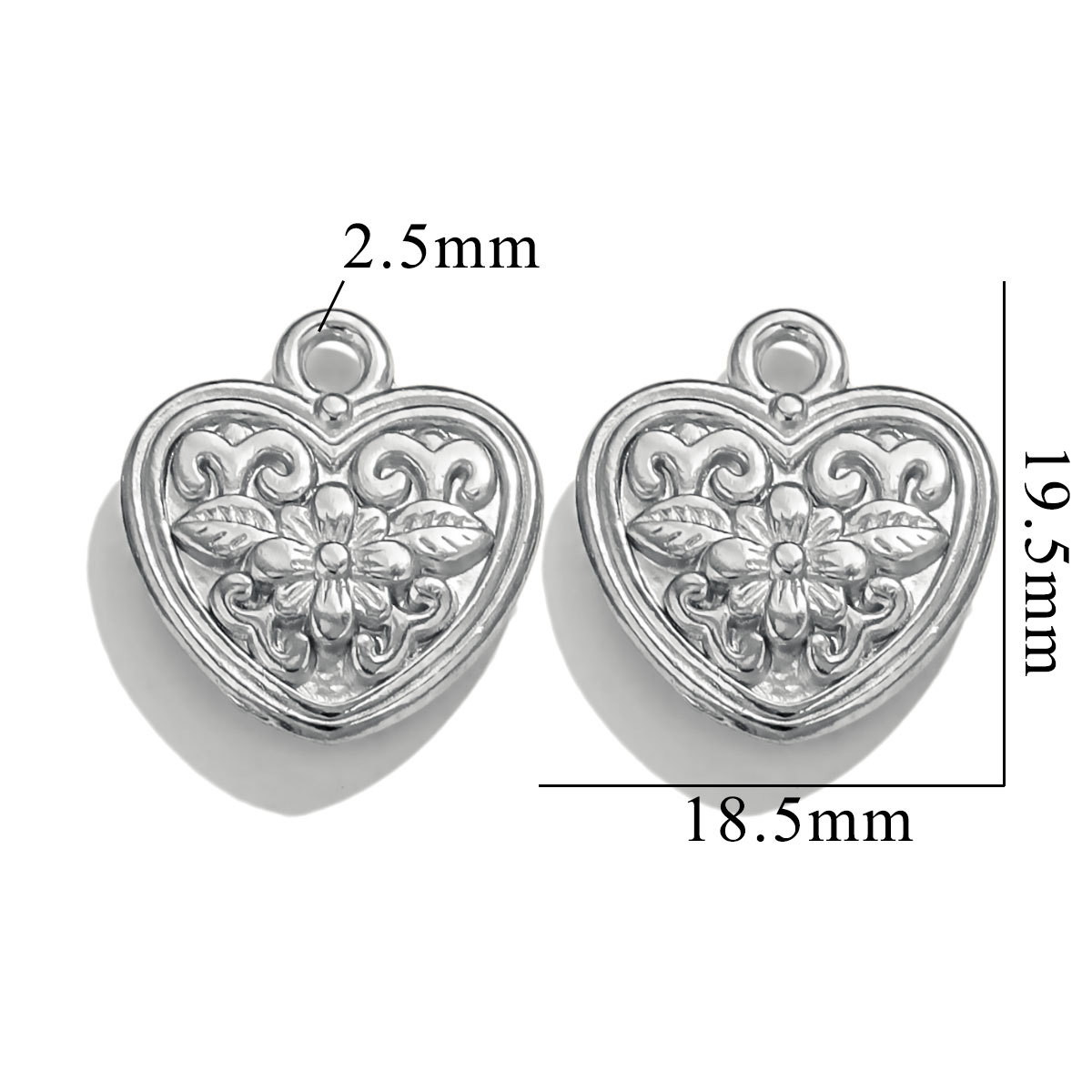 Silver color / 1 Piece Simple Cute Style Cartoon Flower Shape Stainless Steel  Gold Color Women's Pendant Picture3